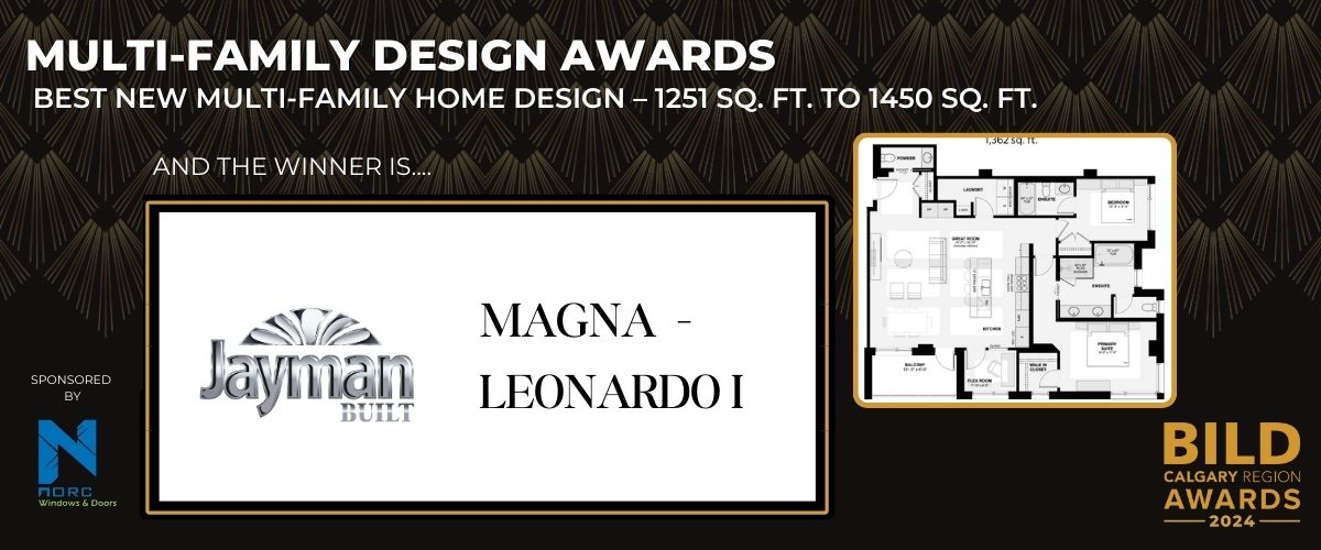 🌟 Multi-Family Design Awards – 1,251 to 1,450 sq. ft. – Stunning multi-family spaces that impress! 
Congratulations to Jayman BUILT for Magna - Leonardo I! Thank you, Norc Windows &amp; Doors, for your support! | #BCRA2024