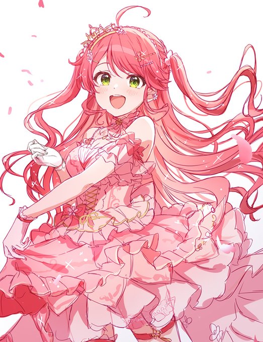 さくらみこ 「桜のお姫さまみこちのラフです…清書は全身やります