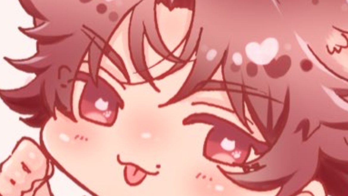 わたし、コミュ障だし、ほーんとに同人活動？的なの初心者すぎて、感想とか言ってもらえて嬉しいこととか表に出すのが不得意なのですが、おめめの猫ちゃん型・髪の♡型ハイライトのこだわり見つけてもらえたりするの死ぬほど喜んでます🫶感謝感謝💕