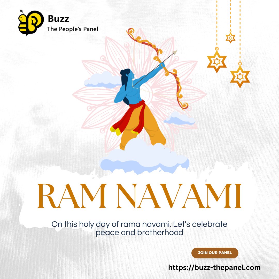 buzz_panel's tweet image. 🌼✨ This Ram Navami, let’s celebrate the spirit of honesty, courage, and faith — just like Lord Rama.

🙏 Happy Ram Navami to all our amazing panel members and followers!

🔗 Sign up now: buzz-thepanel.com

#RamNavami #ThePeoplesPanel #BuzzWithUs #VoiceOfIndia