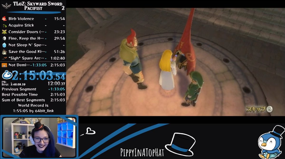 "Second run PBs taste like chocolate pudding." - Pippy for some reason.
Not technically a valid run because a keese ran face first into a bomb but next run will be valid I promise!