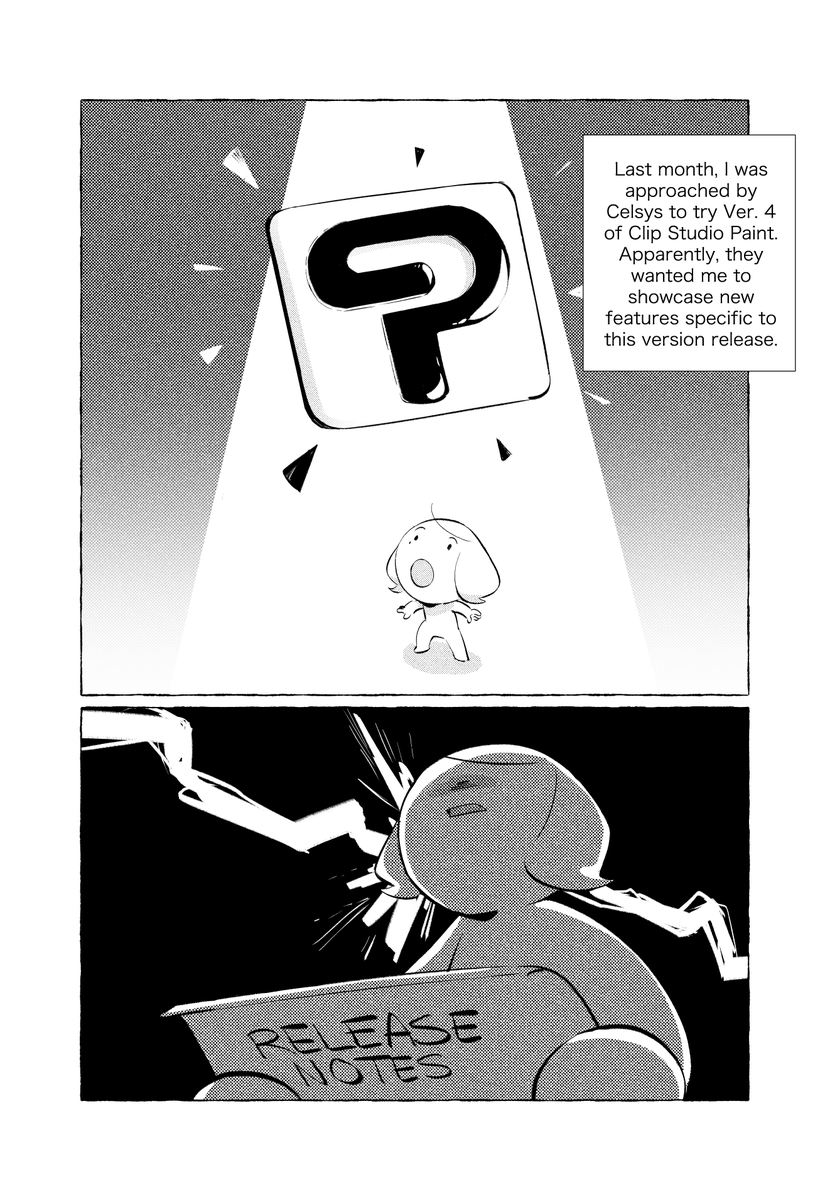 Had the amazing chance to collaborate with @clipstudiopaint  for a #sponsored comic about my experience trying CSP Ver 4! I hope we can work again in the future~ You can learn more about the CSP Ver 4 and purchasing/upgrading licenses in the link below:

https://t.co/eNpzuqg3nR 