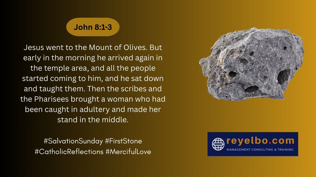 Rey_Elbo's tweet image. Apr 6, 2025 #SalvationSunday #catholicreflection #firststone #mercifullove