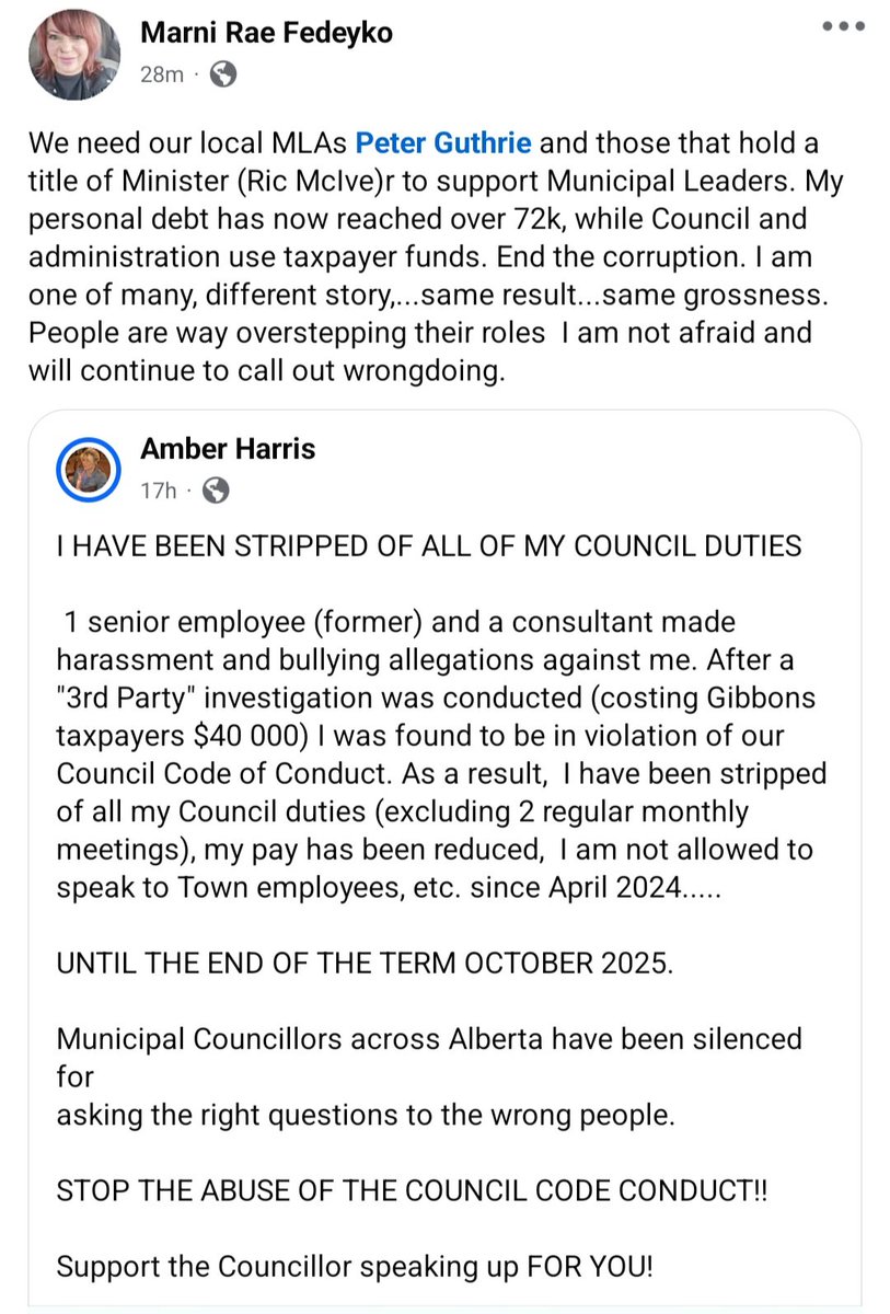 From one strong woman to another; when <a href="/ABDanielleSmith/">Danielle Smith</a> are you going to finally step up and help other female leaders calling out corruption?!