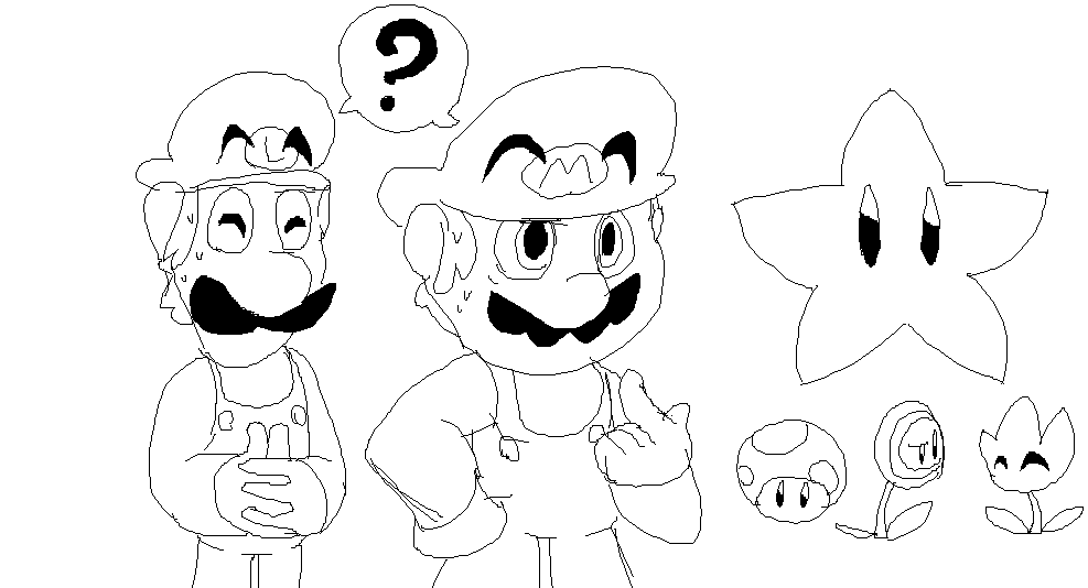 Estaba aburrido, así que abrí Paint después de mucho tiempo y dibuje lo primero que se me vino a la mente 

Mario &amp; Luigi