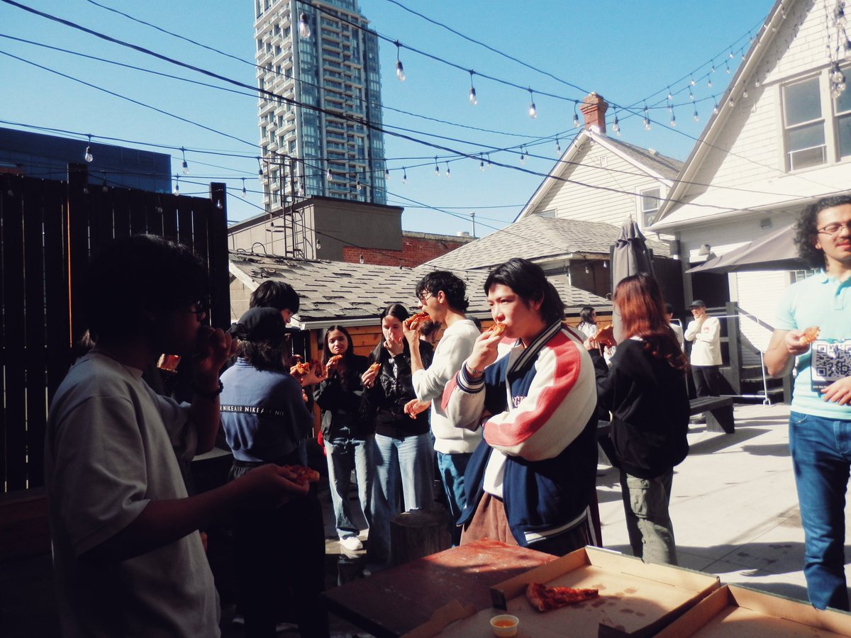 summer better come sooner so that we can keep hosting pizza parties outside