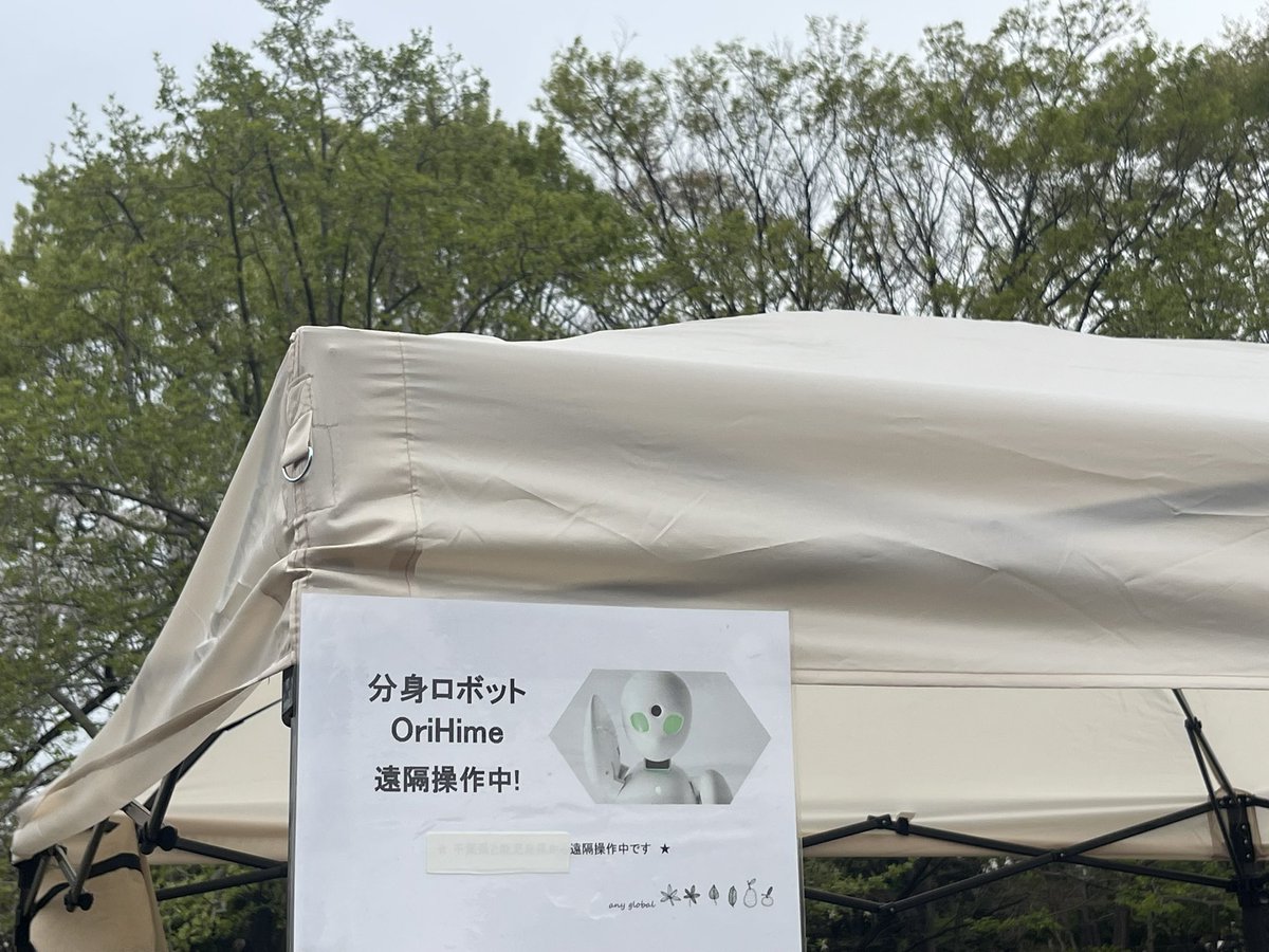 sky1027thOK's tweet photo. @OryLaboratory 今日、平和の森公園でくるみさん(OriHime)とお話しして来ました！
手を上げて挨拶してくれて可愛かったです😊
#どこでもオリヒメ https://t.co/JYdTXvlwty