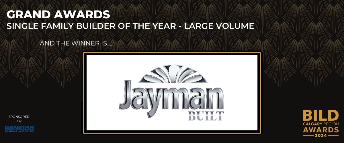 🏠 To close this wonderful night, our last Grand Award: Single Family Builder of the Year – Large Volume – Honoring excellence in large-volume home building! Congratulations to Jayman BUILT! Thanks to Genstar Development Company for sponsoring this prestigious award! | #BCRA2024