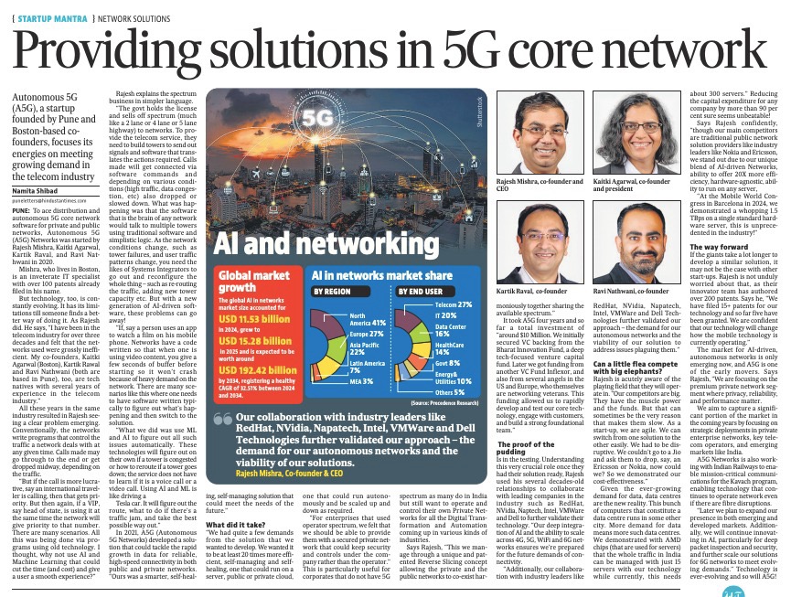 𝐖𝐞 𝐚𝐫𝐞 𝐭𝐡𝐫𝐢𝐥𝐥𝐞𝐝 𝐭𝐨 𝐬𝐞𝐞 <a href="/A5gNetworks/">A5G Networks</a> 𝐟𝐞𝐚𝐭𝐮𝐫𝐞𝐝 𝐢𝐧 𝐭𝐨𝐝𝐚𝐲’𝐬 𝐧𝐞𝐰𝐬𝐩𝐚𝐩𝐞𝐫 𝐮𝐧𝐝𝐞𝐫 𝐭𝐡𝐞 𝐒𝐭𝐚𝐫𝐭𝐮𝐩 𝐌𝐚𝐧𝐭𝐫𝐚 𝐬𝐞𝐜𝐭𝐢𝐨𝐧!

🔗 𝐑𝐞𝐚𝐝 𝐌𝐨𝐫𝐞: lnkd.in/dwfQN5NR

#StartupMantra #Leadership #Teamwork #AutonomousNetworks #5G