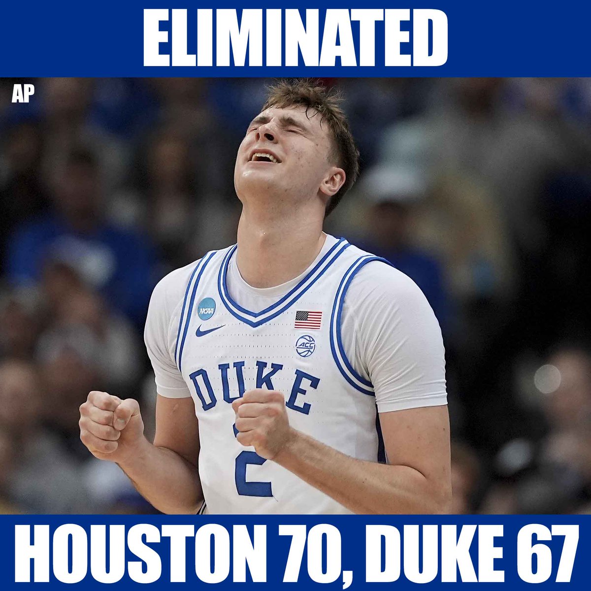 DUKE ELIMINATED 🏀 Houston overcame a 14-point deficit to defeat Duke in the Final Four. wral.com/21945545