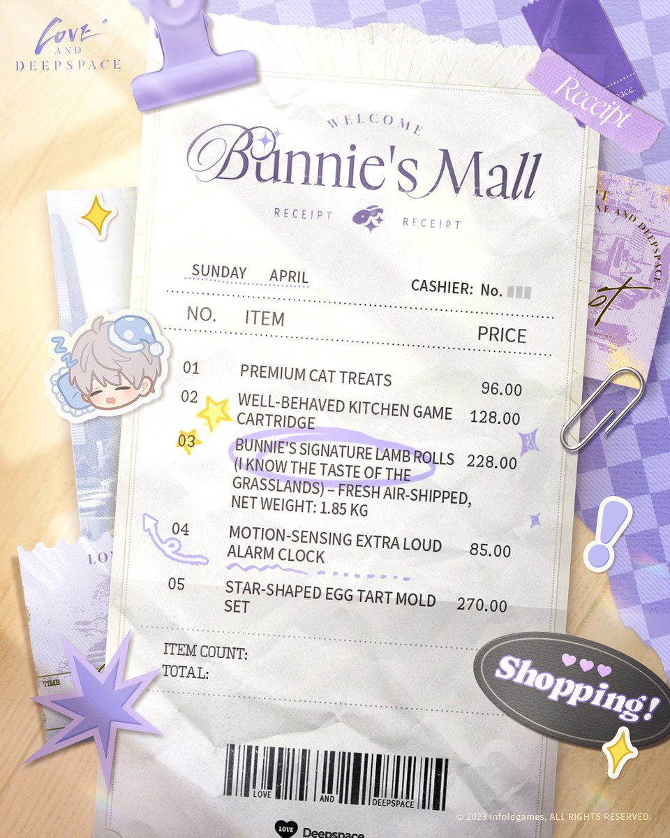 🧾Those little slips of paper, light as air, are still vivid memories waiting to be read!

Pull out your latest [shopping receipt] with him, and piece together the little moments of your daily life ↓
Who added this to the cart? How did you use it in your life?

🛒Is there a