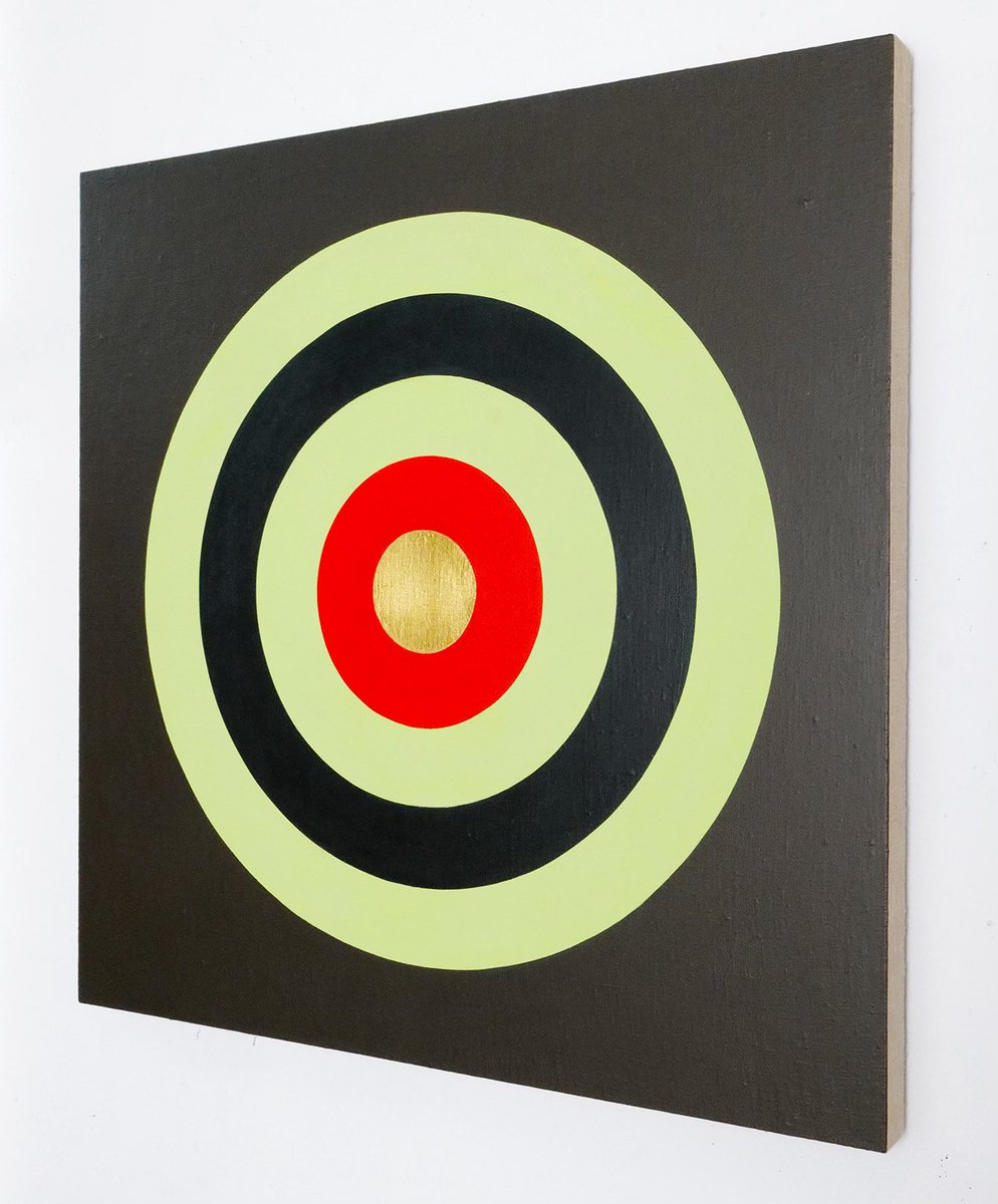 NEW WORK:  ‘The Constant Pursuit’ series.  Acrylic and 24 kt. Italian gold leaf on linen panel.  24”x24”.  2025.