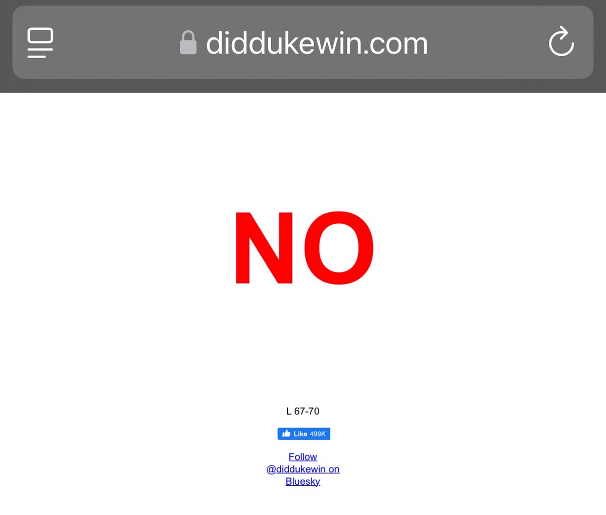 Did Duke Win??? 
That’s a No that will echo for a while!