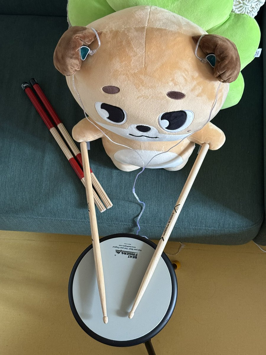 돈이는 드럼 연습 중!!!