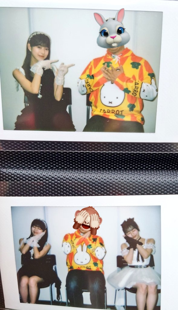 0201chu's tweet photo. ロージー初チェキ！
血が出るほどにハートを刺してもらったり、おやすミッフィーで可愛い寝顔も見られて昇天しました😍

#ロージークロニクル
#上村麗菜
#植村葉純 https://t.co/iqyfNFWfdr