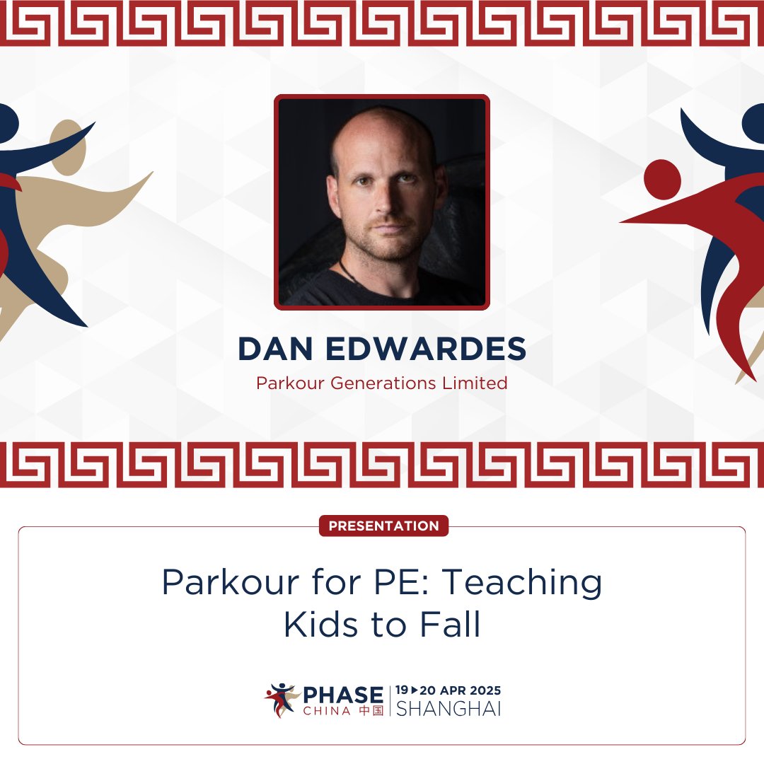 PHASE (@phaseglobal) on Twitter photo PHASE China 2025 is coming soon! Join us this April and catch Dan Edwardes <a href="/DanEdwardes/">Dan Edwardes</a> with their session on "Parkour for PE: Teaching Kids to Fall" zurl.co/BSYLn
🗓️ Pre-conference | 17-18 April 2025
🗓️ Main Conference | 19-20 April 2025
📍Shanghai American School PHASE China 2025 is coming soon! Join us this April and catch Dan Edwardes <a href="/DanEdwardes/">Dan Edwardes</a> with their session on "Parkour for PE: Teaching Kids to Fall" zurl.co/BSYLn
🗓️ Pre-conference | 17-18 April 2025
🗓️ Main Conference | 19-20 April 2025
📍Shanghai American School
