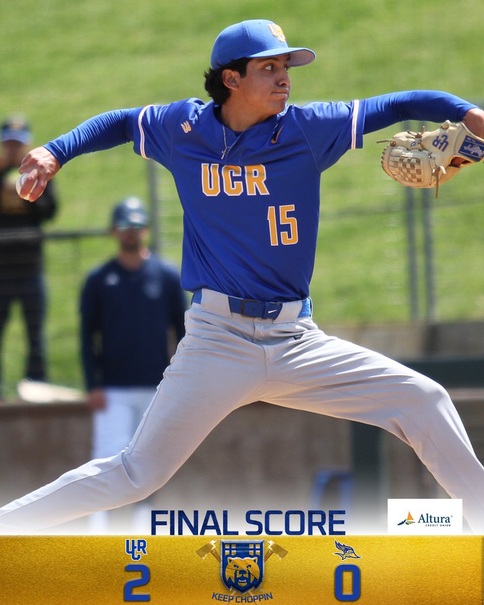 UC Riverside Baseball (@ucr_baseball) on Twitter photo FINAL: The Highlanders blanked the Roadrunners tonight at CSU Bakersfield, 2-0. Matthew Flores went 6.1 innings fanning 10 and Matthew O'Brien slammed the door. Big win!
<a href="/UCR_Athletics/">Highlander Athletics</a>
#GoHighlanders FINAL: The Highlanders blanked the Roadrunners tonight at CSU Bakersfield, 2-0. Matthew Flores went 6.1 innings fanning 10 and Matthew O'Brien slammed the door. Big win!
<a href="/UCR_Athletics/">Highlander Athletics</a>
#GoHighlanders