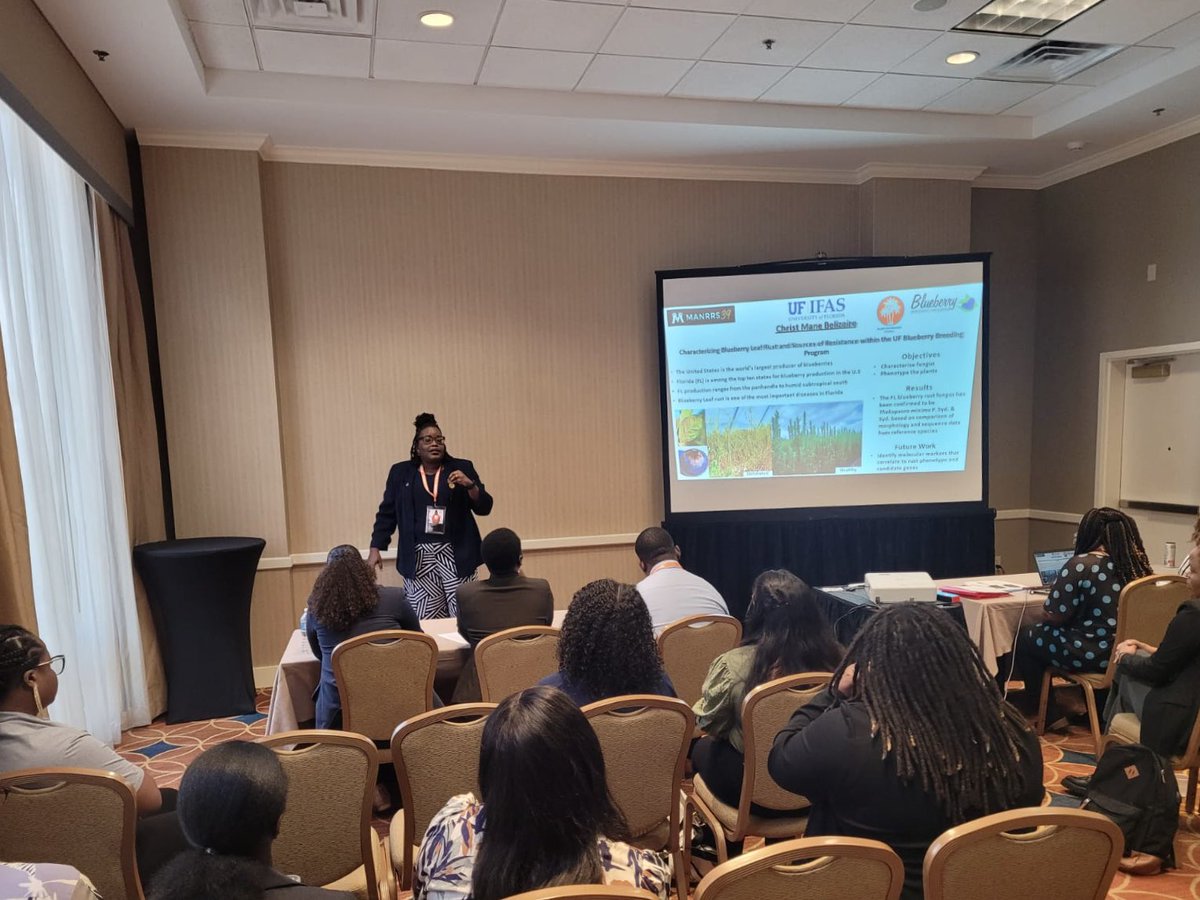 Christ Mane BELIZAIRE (@chrissiebely) on Twitter photo Honored to attend in my 1rst #MANRRS Annual Meeting as a 2nd-year member! Excited to present my #blueberry leaf rust research in the Graduate Oral & 3MT Competitions.Thrilled to take home 2nd place in the Graduate Oral Competition! <a href="/UFPlantPath/">UF/IFAS Plant Pathology Department</a> <a href="/turfdrman/">Philip Harmon</a> <a href="/ClinicPlant/">Tropical Plant Clinic & Research Lab</a> Honored to attend in my 1rst #MANRRS Annual Meeting as a 2nd-year member! Excited to present my #blueberry leaf rust research in the Graduate Oral & 3MT Competitions.Thrilled to take home 2nd place in the Graduate Oral Competition! <a href="/UFPlantPath/">UF/IFAS Plant Pathology Department</a> <a href="/turfdrman/">Philip Harmon</a> <a href="/ClinicPlant/">Tropical Plant Clinic & Research Lab</a>
