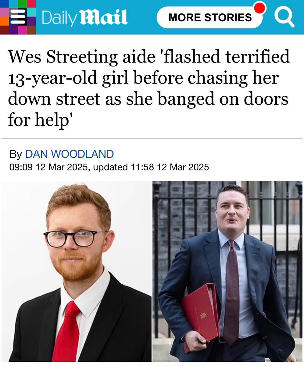 Imagine being a young teenage girl in fear of your life, running down the street and banging on doors for help, with <a href="/wesstreeting/">Wes Streeting</a>'s close friend and aide hard on your heels.
What a nightmare!