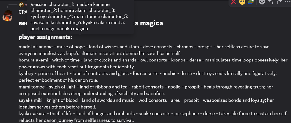 reachartwork's tweet image. cpabot has been significantly upgraded. in addition to general all-around tweaks to the "is this a vriska" classsifier and classpecting system prompt, she is now capable of taking characters from a piece of media (or just straight classpects) for session analysis, and explaining.