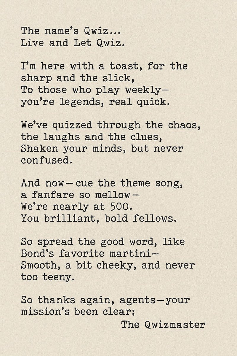 liveandletqwiz's tweet image. A thank you message from the Qwizmaster.
