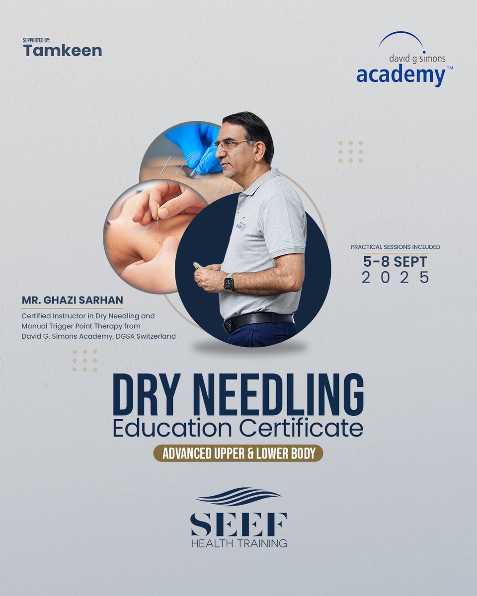 seeftrainingbh's tweet photo. ‼️New Batch Alert!‼️
We're thrilled to announce the launch of a new batch of the Dry Needling Physiotherapy Course in collaboration with the prestigious David G. Simons Academy!

For more details:
https://t.co/2o9ED6AAjA https://t.co/E012k5HkSp