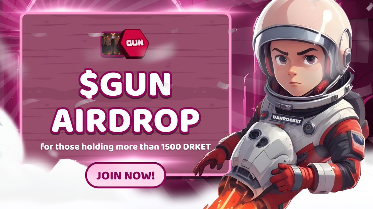 GuntapOnline's tweet photo. 🚀 $GUN Airdrop! 🚀

GunTap x Danrocket are teaming up to reward the community! 🎉 If you’re holding 1,500+ DRKET, you’re eligible for an exclusive $GUN Airdrop!

💥 To join:
- Follow @GunTapOnline & @Danrocket_
- Like + RT this post
- Drop LFGG $GUN & $DRKET below

Let’s get this party started! 🎮💫

$FLR $SGB $XRP #GunTap #GameFi #Flare #Danrocket #DRKET #NFT #CryptoGaming #FlareNetwork #GUN