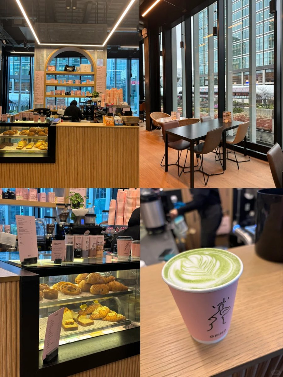 kingbrain's tweet image. Sipping on a matcha latte at Grind, where modern vibes meet cozy pastries in the heart of the city.  #CoffeeShopGoals #CityEscape