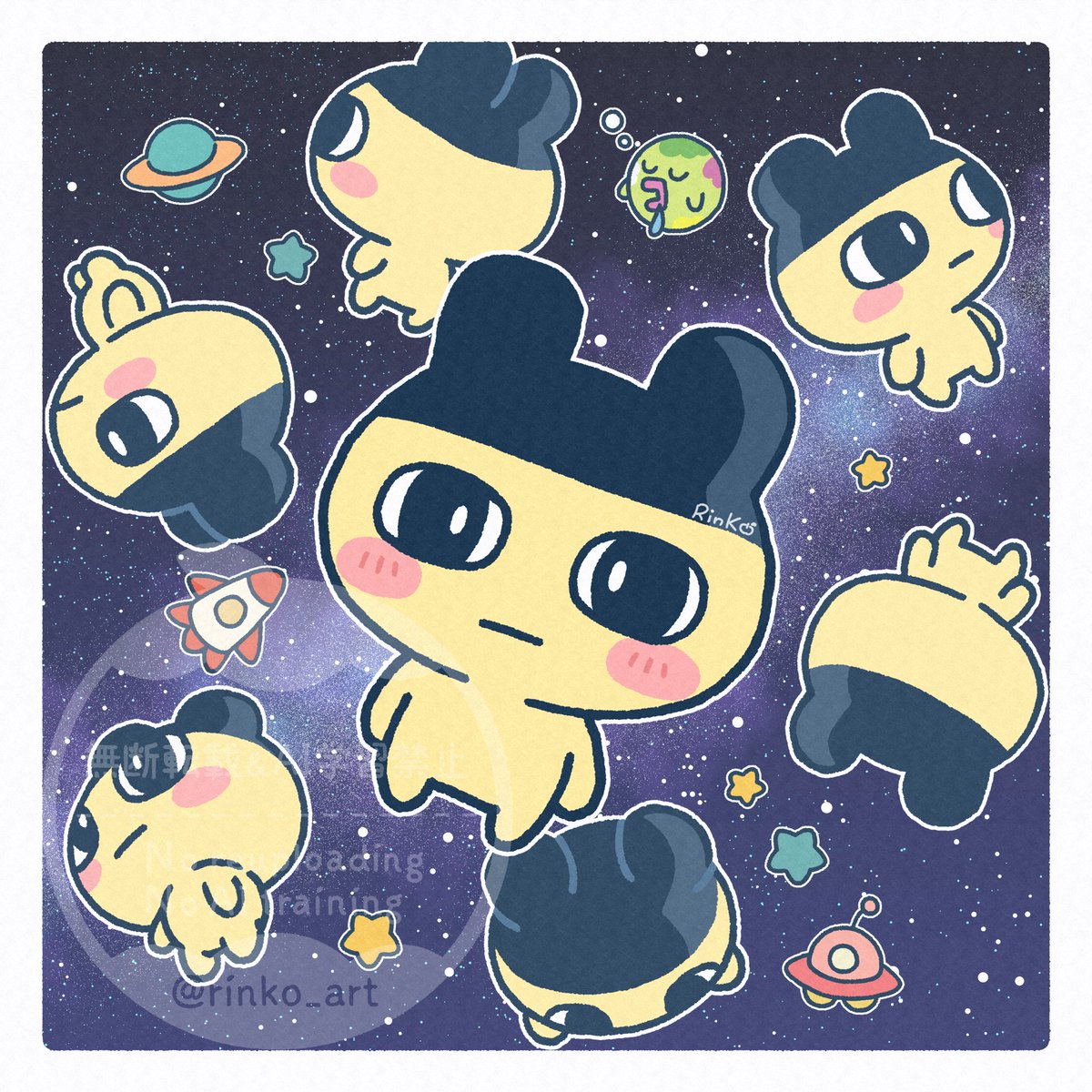 まめっちだらけ🪐
#たまごっち #Tamagotchi 
#イラスト #ファンアート