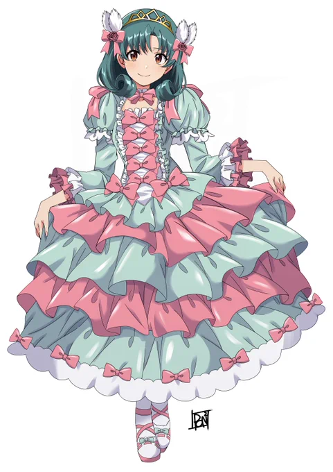 先日のハッチポッチ2出演の諏訪さん宛てのフラスタ用に描かせて頂きました徳川まつりさん絵です。#ハッチポッチ2_Day2 #徳川まつり 