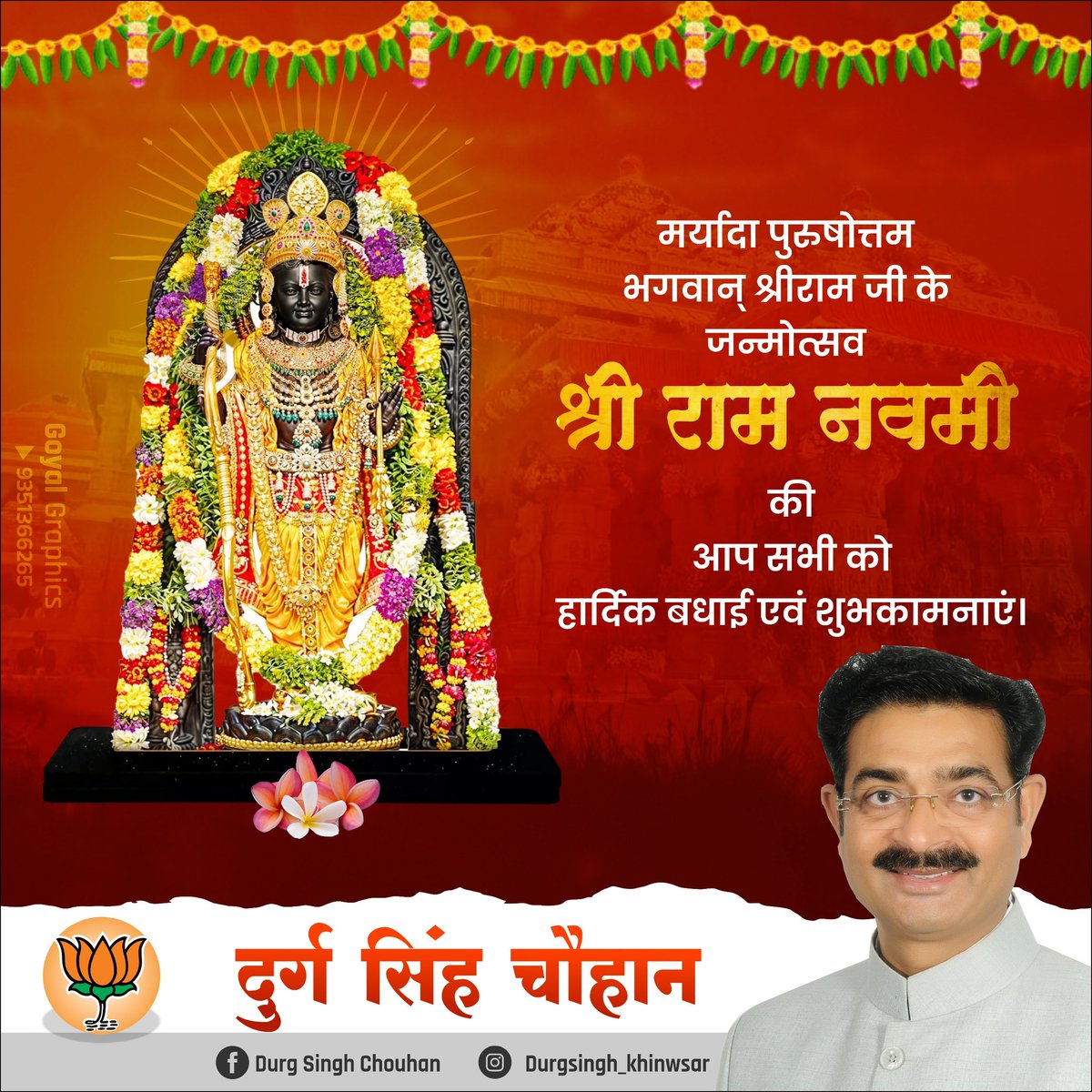 श्री राम चंद्र कृपालु भजमन हरण भव भय दारुणम्। 
नवकंज लोचन कंज मुख कर कंज पद कन्जारुणम्।।

आप सभी को श्री रामनवमी की हार्दिक शुभकामनाएं।