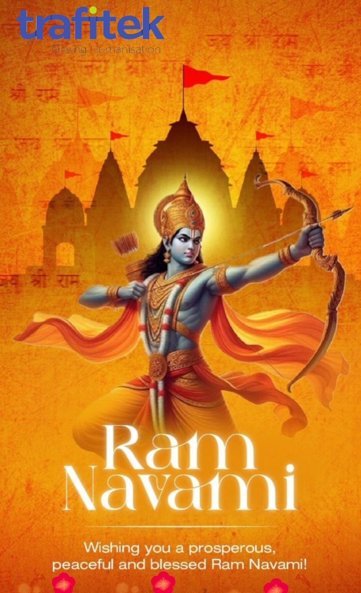TrafitekO's tweet photo. As we celebrate Ram Navami, may peace, prosperity, and happiness surround you and your family. Jai Shri Ram!🙏💐

From TRAFITEK SOLUTIONS PVT LTD 
and Team
#ramnavami 
#jaishreeram
#festival
#hindufestivals
#tradition
#trafitek https://t.co/ZCFkelO1Bn