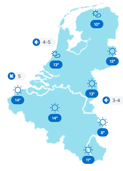 NoodweerBenelux's tweet photo. Goedemorgen! 

Het #hogedrukgebied blijft zorgen voor #zonnig #lenteweer. Door grote luchtdrukverschillen op korte afstand, staat er opnieuw een #stevige #oostelijke #bries. De wind waait matig tot soms vrij krachtig, vooral aan zee, waar er een stevige noordoostelijke #zeebries staat. De temperaturen geven wat prijs en halen maximaal 12 tot 16 graden. In de Ardennen en op de Wadden is het met 9 of 10 graden een pak #frisser.

Fijne dag!