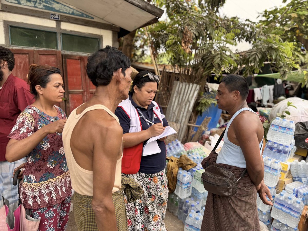 Myanmar Red Cross (@myanmarredcross) on Twitter photo 📋 The #Deploy Team carried out surveys and data collection at temporary shelters in Minlan Ward, #Sagaing City, to assess the needs of #earthquake-affected communities and deliver timely relief assistance. 📋 The #Deploy Team carried out surveys and data collection at temporary shelters in Minlan Ward, #Sagaing City, to assess the needs of #earthquake-affected communities and deliver timely relief assistance.