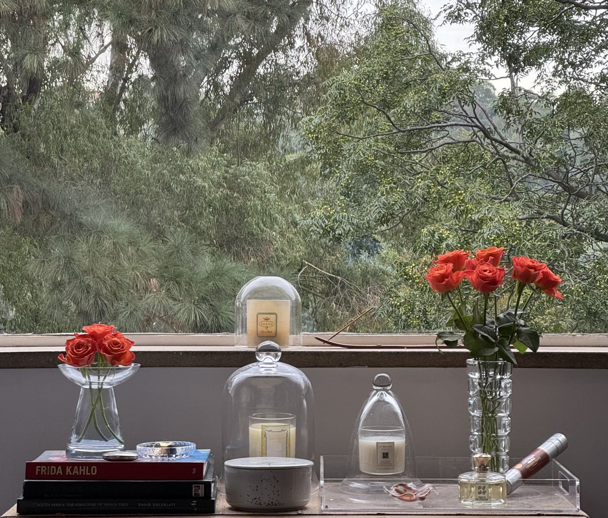 A pop of colour and wisps of sandalwood smoke in dreary times.
