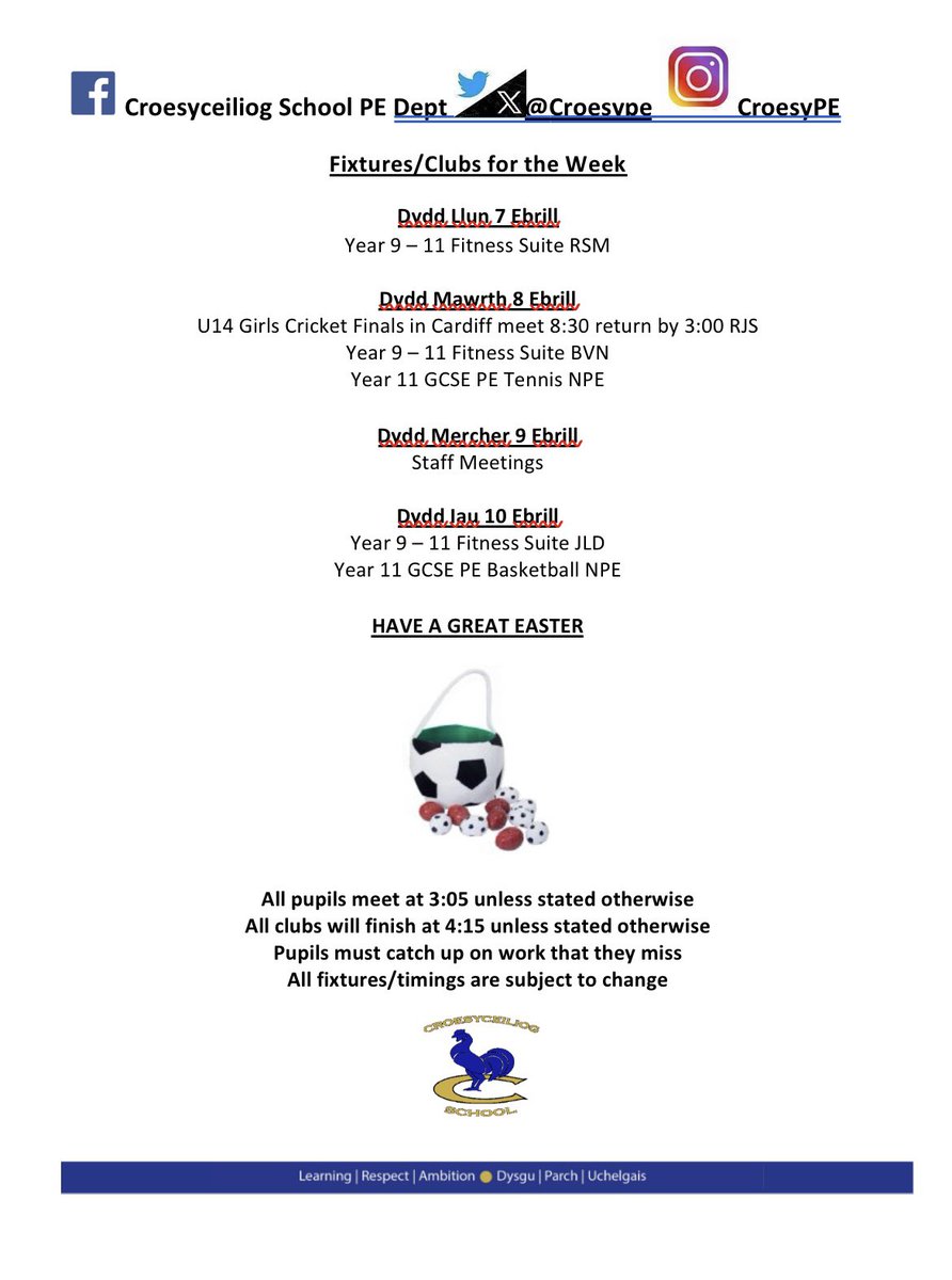 Last one of the Spring term and the end of our games season. A huge thanks to all those that have represented the school. Looking forward to our Summer term and hope this weather keeps up <a href="/croesyheadteach/">Headteacher Croesyceiliog</a> <a href="/croesyschool/">Croesyceiliog School</a> @CroesyDoWKS3 <a href="/LoukasPara1987/">Mr Paraskeva aka Skeeva</a>