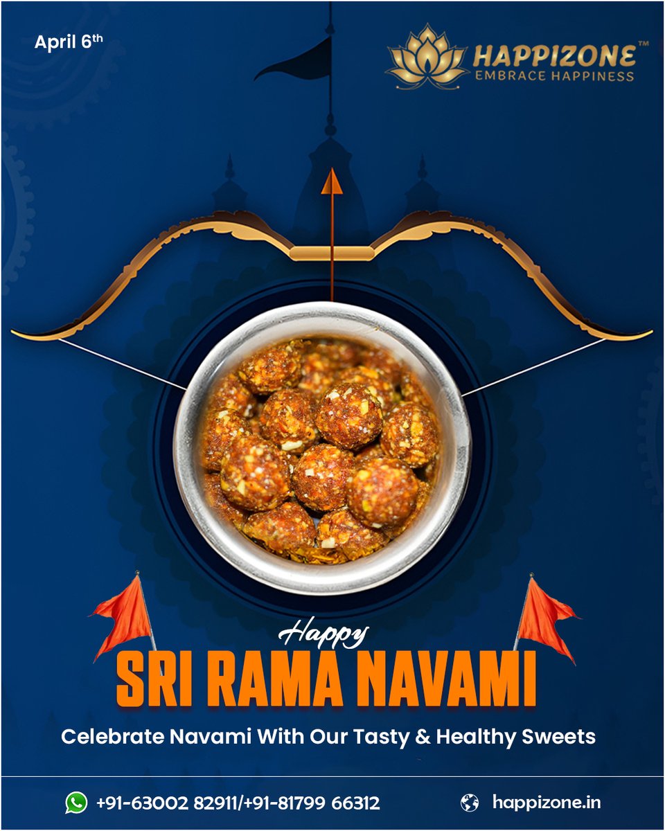 HappiZone's tweet photo. Happy Ram Navami! Celebrate this divine day with the sweet taste of tradition. 

🌐 https://t.co/xv6khYEODd

#Happizone #Happizone #HappyRamNavami #RamNavami2025 #RamNavamiWishes #RamNavamiCelebrations #RamNavamiVibes  #HealthyFood #CelebrateWithFood #JoyfulEats #FestiveFoodie https://t.co/ejohZUBMLW