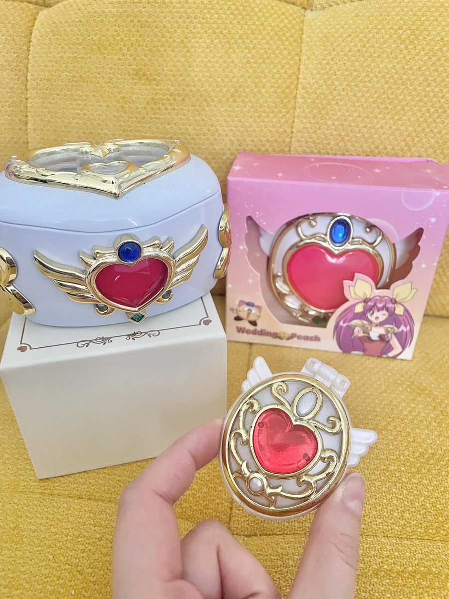 【当時 激レア】ウェディングピーチ セントミロワール ウエディングピーチセントミロワールコンパクトメッキハート箱