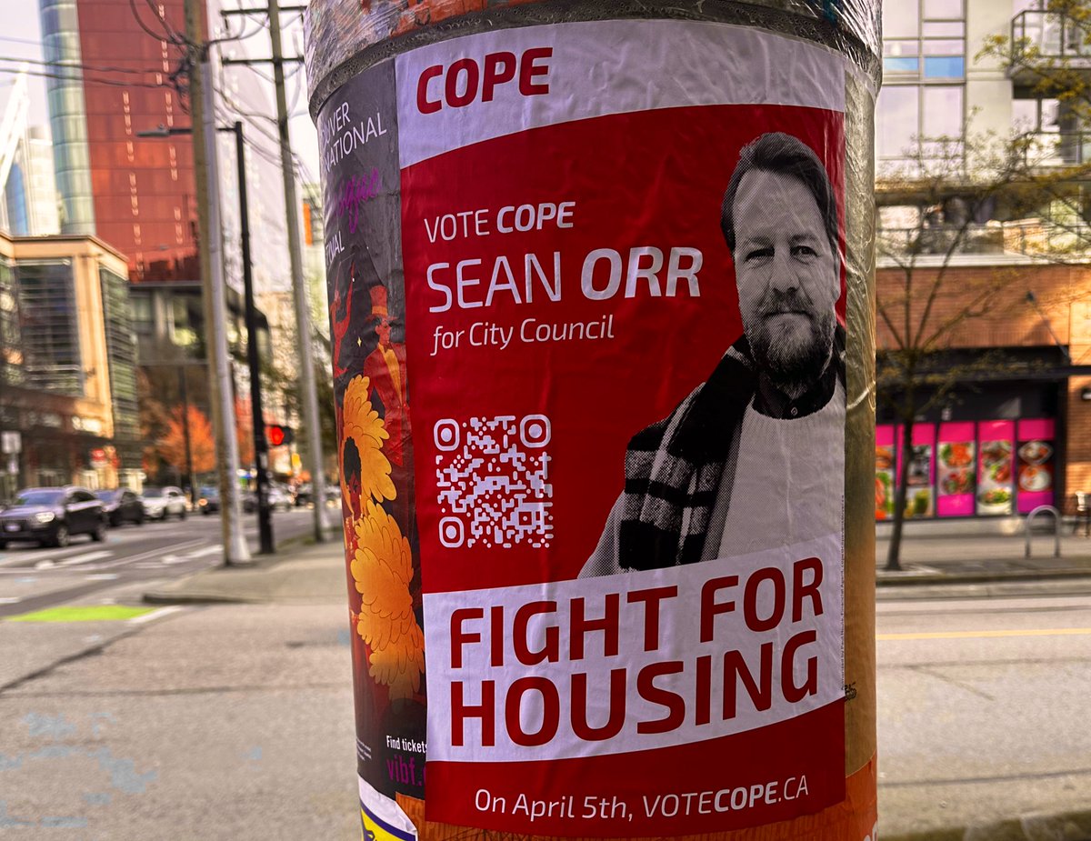 An official congratulations to <a href="/seanorr/">SEAN ORR</a> and <a href="/COPEVancouver/">COPE: Coalition of Progressive Electors</a> for running a phenomenal campaign. We have a new city councilor! Proud to have voted for Sean Orr! I knew with the voter turnout this city wanted change. We did it guys! #vanpoli #vanelxn25
