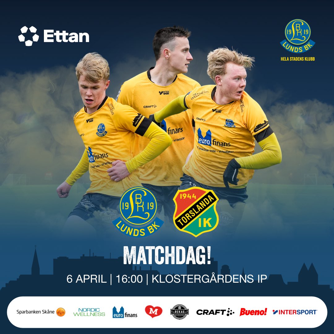 Välkomna ner till Klostergårdens IP och dagens hemmapremiär i Ettansödra! 

#lundsbk <a href="/Ettanfotboll/">Ettanfotboll</a> <a href="/Lund/">Lund 📖</a>