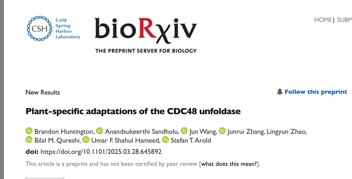 Plant-specific adaptations of the CDC48 unfoldase biorxiv.org/content/10.110…