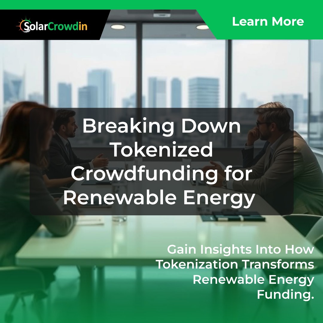 Tokenized crowdfunding blends blockchain with renewables, letting anyone invest in solar or wind projects via digital tokens. It’s transparent, low-cost, and community-driven—powering a greener future.

#SolarCrowdin #GreenInvesting #Blockchain #Renewables