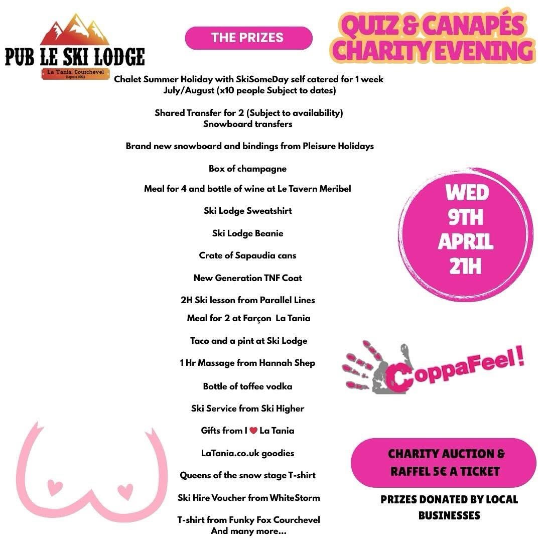 What's on this week w/b 5 April 2025 at <a href="/PubLeSkiLodge/">Pub Le Ski Lodge</a> #LaTania 

The final week! La Tania lifts close 13 April, Courchevel 1850 close 21 April.