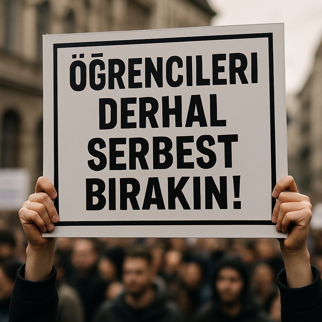 Kamu malına zarar vermemiş, şiddet eylemine karışmamış, anayasal haklarını kullanan  #OgrencileriSerbestBirakin