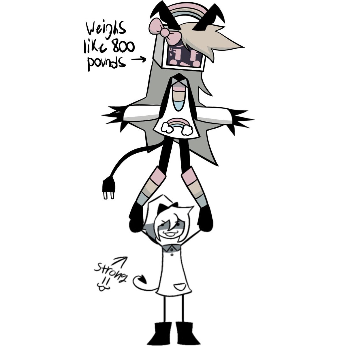 Rhinestone_2346's tweet image. Another collab with @PatriciaRo51239  but it’s Ruby &amp;amp; Riley :3 
.
Ok only reason y Ruby is 800 pounds is cause in my au she’s a robot &amp;amp; apparently humanoid robots weigh about 800 pounds😭
.
#fundementalpapereducation #fpe #fperiley #fperuby #lesbians