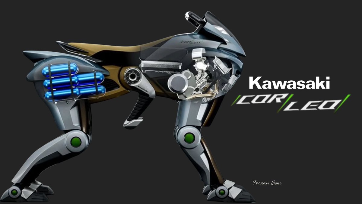 CodeByPoonam's tweet image. Kawasaki just dropped &quot;CORLEO,&quot; a four-legged robot that humans can ride.

This hydrogen-powered beast will transform the future of transportation.

7 powerful features you don&apos;t want to miss: (Don&apos;t miss the 5th one)