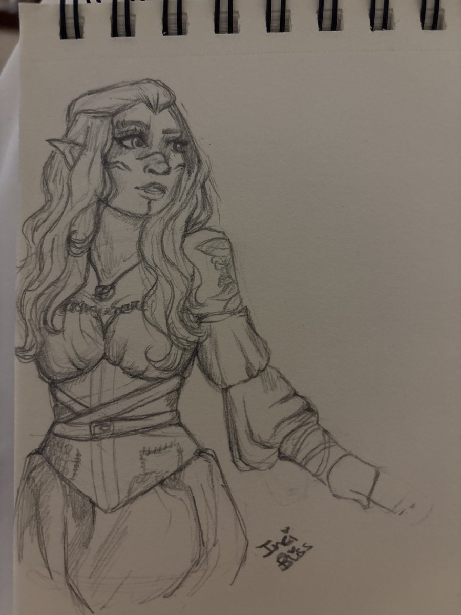 Usually I’m not a big traditional art person, and i feel like digital has my best work. But while on my trip Im being inspired, and this lovely pirate elf was created on my sketchbook! 🖤