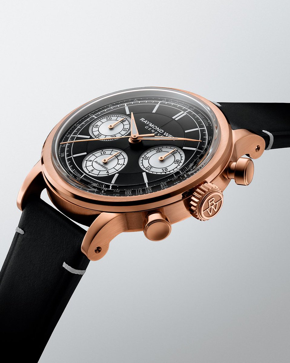 With a subtle touch of racy elegance, the Millesime Tri-Compax Chronograph is housed in a 39mm stainless steel case with rose gold PVD. 
This timepiece is also available in an anthracite dial variation.

Explore: bit.ly/4ceF02b

#WatchesAndWonders2025 #RAYMONDWEIL