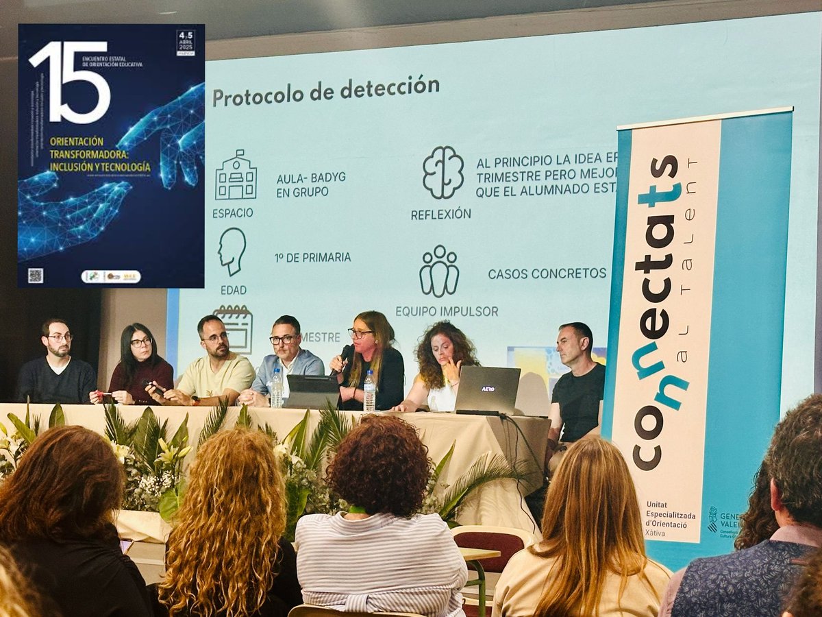 🤗 Gracias a la organización del Encuentro Estatal de Orientación por brindarnos la oportunidad de compartir en Valencia la esencia del Programa #Connectats. 
🙌🔝 Un placer conectar con tantas personas comprometidas con una orientación que transforma.
💪😃 ¡Seguimos!