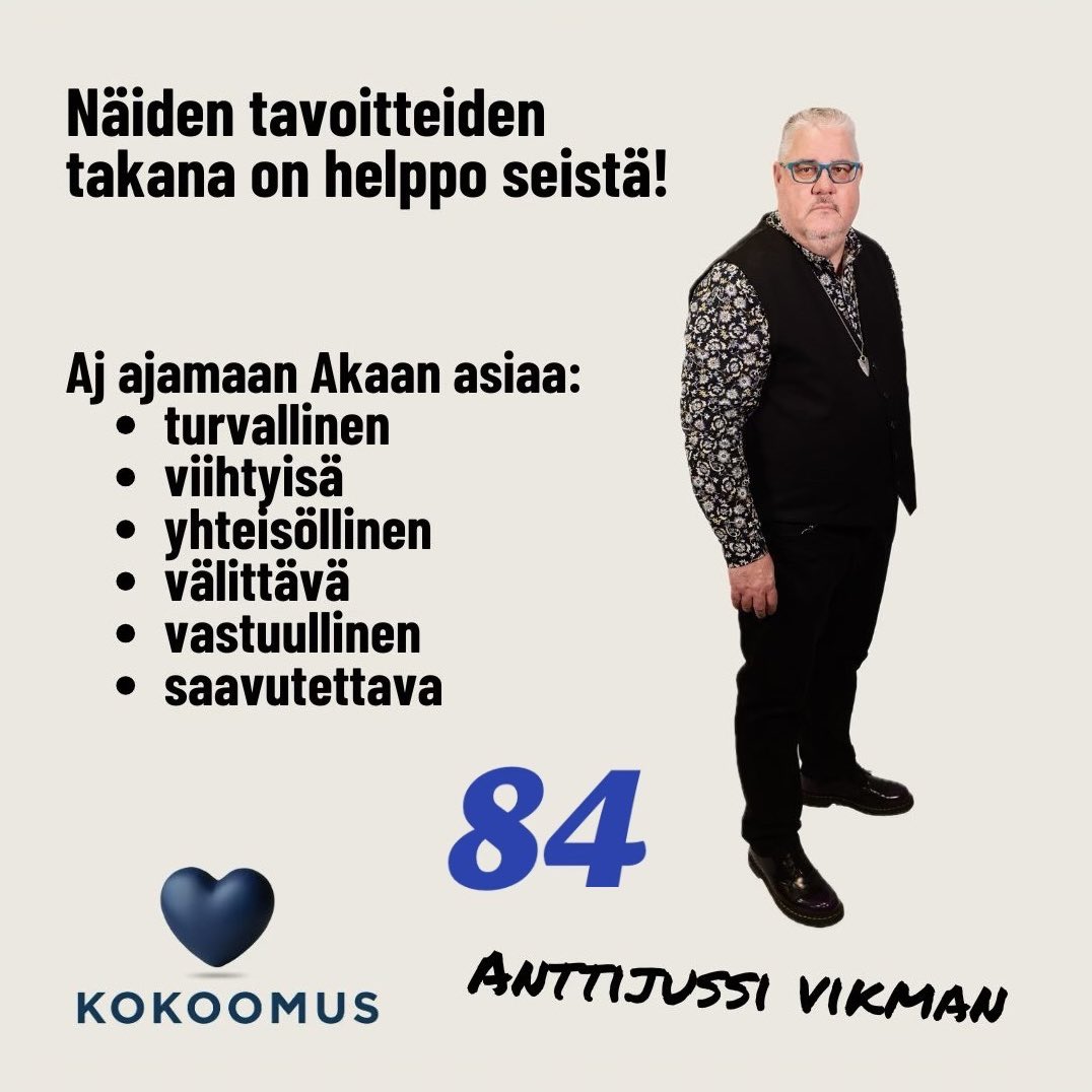 Anttijussi Vikman (@ajvikman) on Twitter photo Mitä sinun sunnuntaihin? Anna äänesi kuulua! Sinulla on ensin mahdollisuus valita ja sitten tarvittaessa valittaa. Ilman ääntä joutuu tyytymään muiden valitsemiin päättäjiin. Akaan joukkue valitaan vaaleissa. Tänäänkin voit ennakkoäänestää klo 10-15.
Aj 💙 84 <a href="/AkaanKokoomus/">Akaan Kokoomus</a> Mitä sinun sunnuntaihin? Anna äänesi kuulua! Sinulla on ensin mahdollisuus valita ja sitten tarvittaessa valittaa. Ilman ääntä joutuu tyytymään muiden valitsemiin päättäjiin. Akaan joukkue valitaan vaaleissa. Tänäänkin voit ennakkoäänestää klo 10-15.
Aj 💙 84 <a href="/AkaanKokoomus/">Akaan Kokoomus</a>